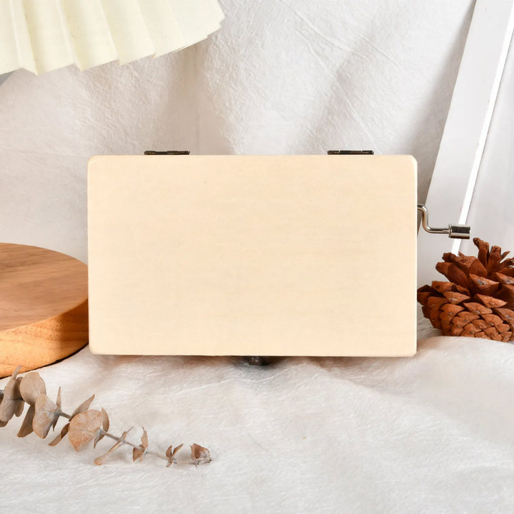 Holz-Spieluhr mit Handkurbel, modernes Design