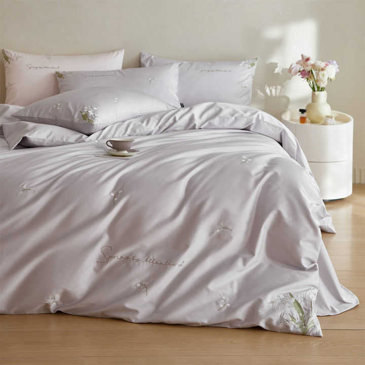 Satin-Bettwäsche-Set aus Langstapel-Baumwolle, bestickt