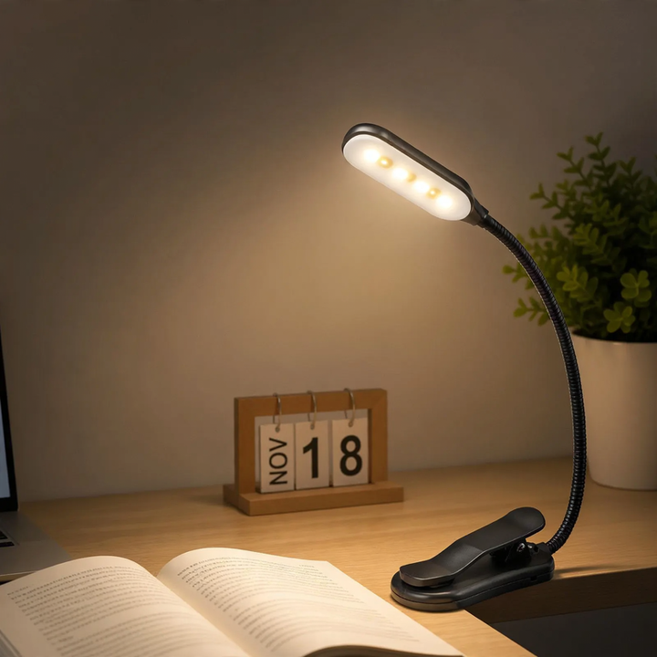 Kreative LED-Klemmleuchte mit Type-C Anschluss