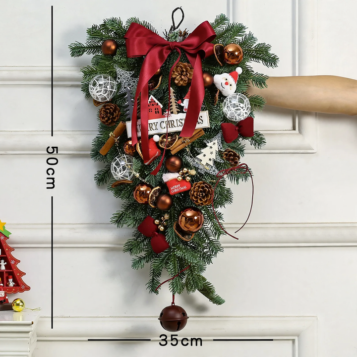 Weihnachtskranz für Tür und Fenster, PVC, 40 cm oder 50 cm