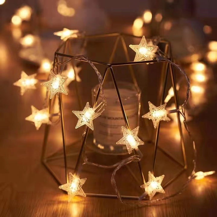 LED-Lichterkette mit Kugeln und Sternen für stimmungsvolles Licht