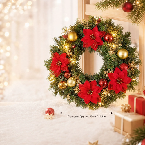 Beleuchteter Weihnachtskranz, 40 cm