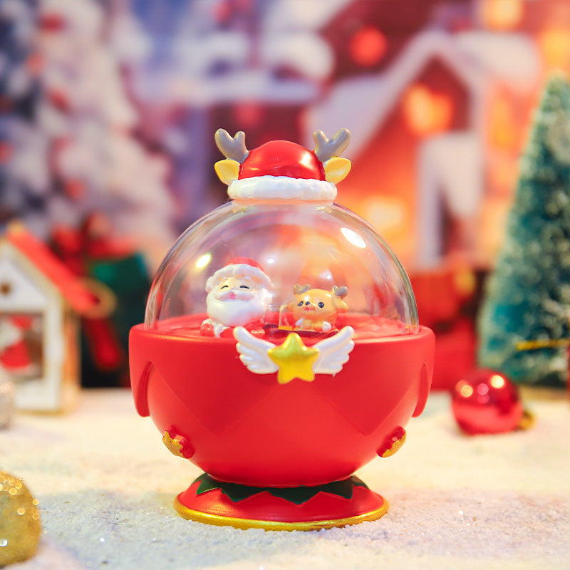 Weihnachtliches Glaskugel-Nachtlicht mit Sternenlicht