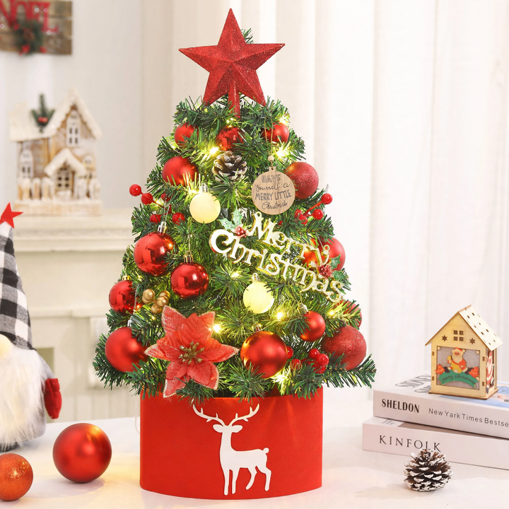 Mini-Weihnachtsbaum mit Dekoration, 45/60 cm, PVC