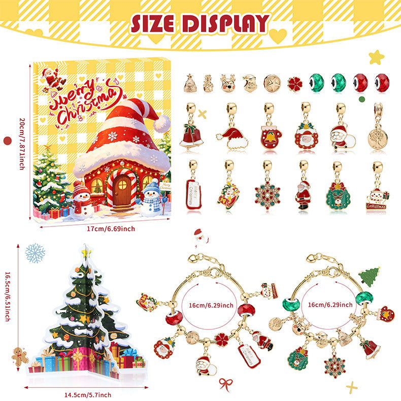 Weihnachts-Adventskalender mit DIY-Schmuck und Armbändern