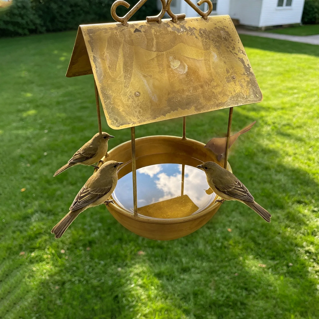 Vogelhaus aus Eisen, hängend, Rost-Optik
