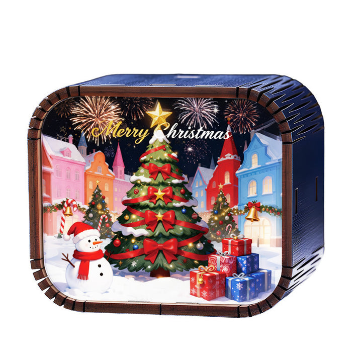 Miniatur-Spieluhr aus Holz, Weihnachts-Edition