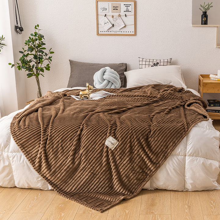 Korallenfleece-Decke in Einfarbig