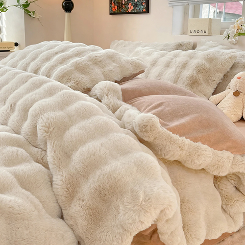Milchfaser-Fleece Bettwäsche-Set, modern und warm
