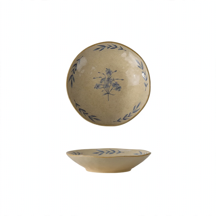 Keramik-Geschirrset, Blumenmuster, Vintage-Stil