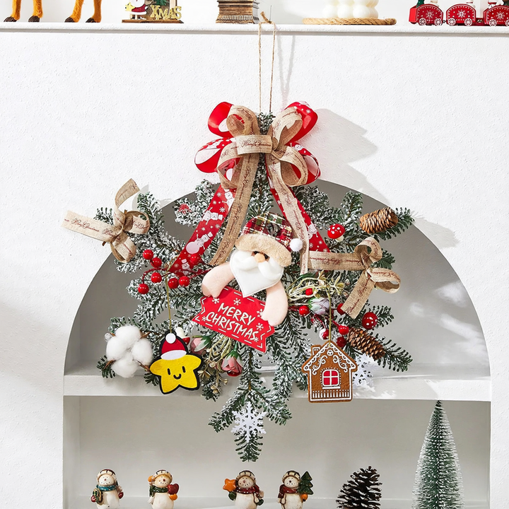Weihnachtskranz mit Natur-Elementen, europäischer Stil