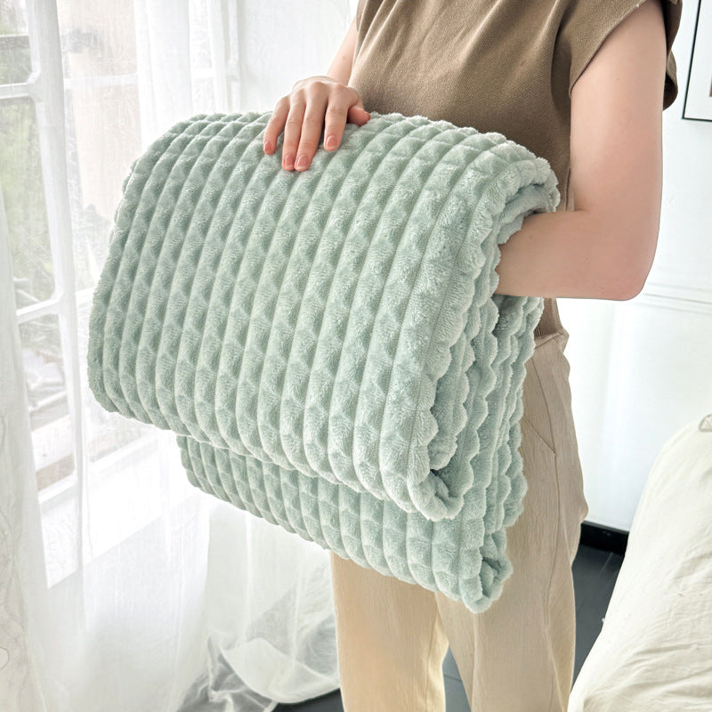 Warme Flanell-Wohndecke mit Struktur, ganzjährig geeignet