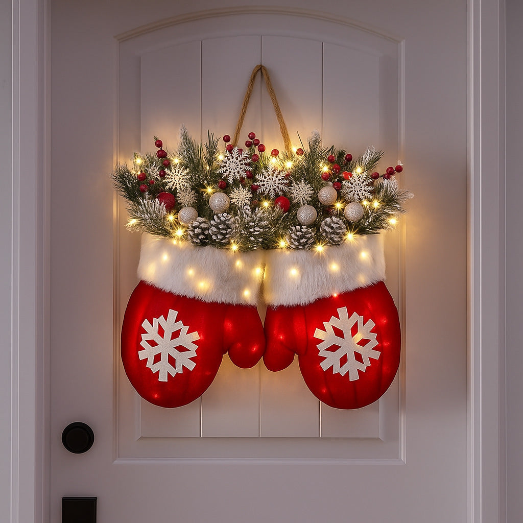 Weihnachtskranz mit Handschuh-Motiv