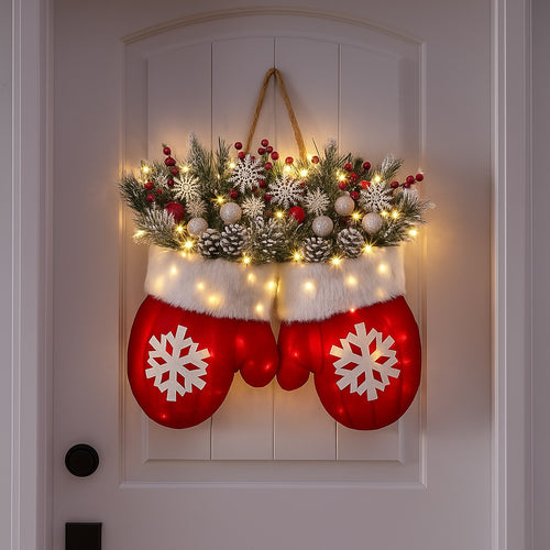 Weihnachtskranz mit Handschuh-Motiv