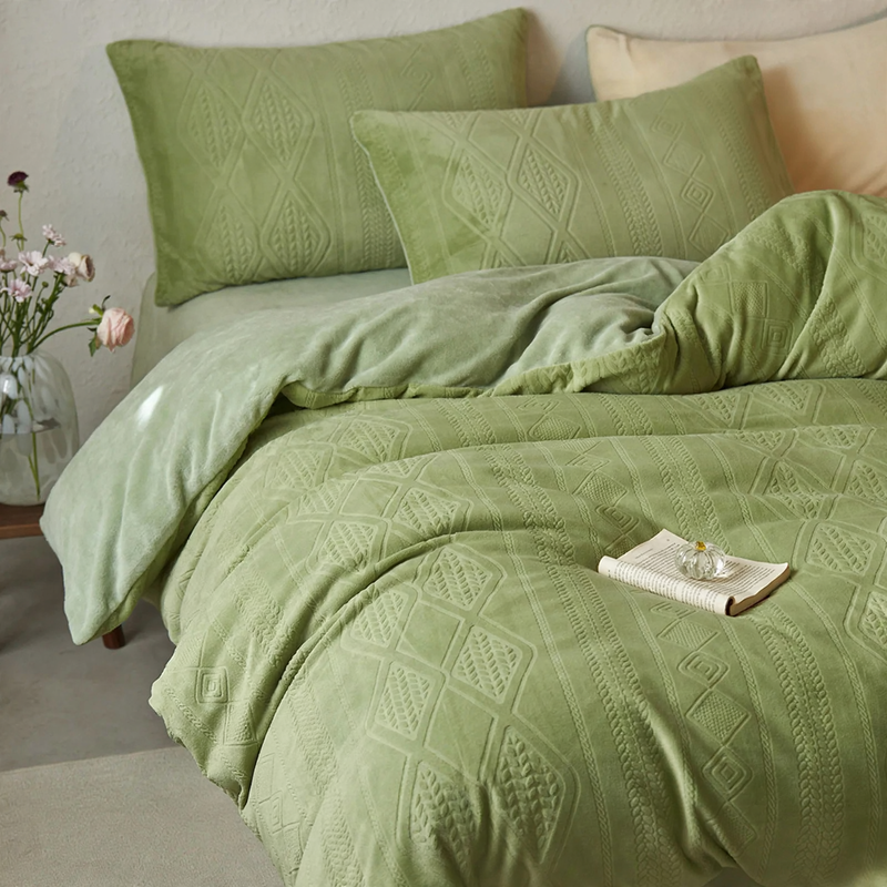 Fleece-Bettwäsche-Set, 4-teilig, Winter