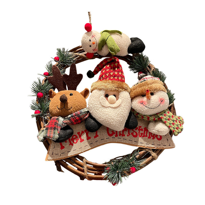 Dekorativer Weihnachtskranz mit Figuren