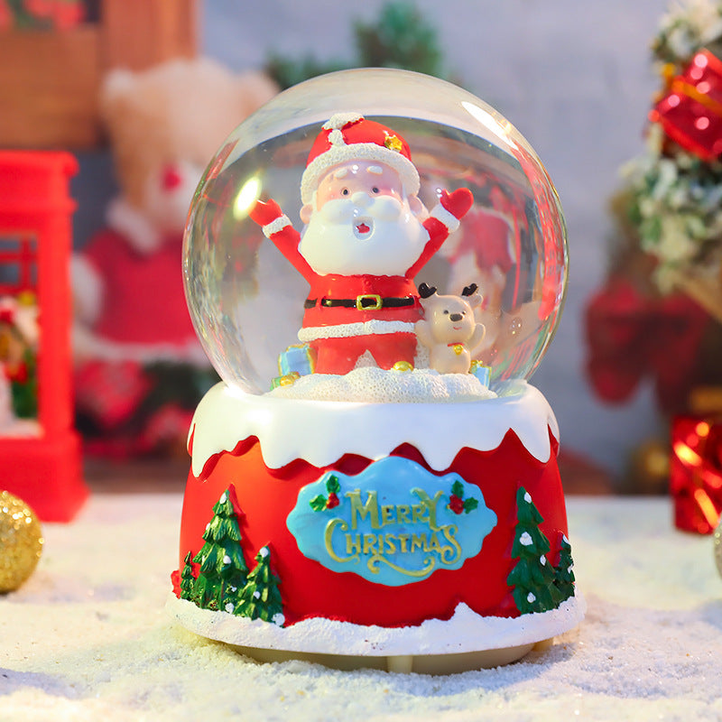 Weihnachtliche Schneekugel mit Beleuchtung und Musik