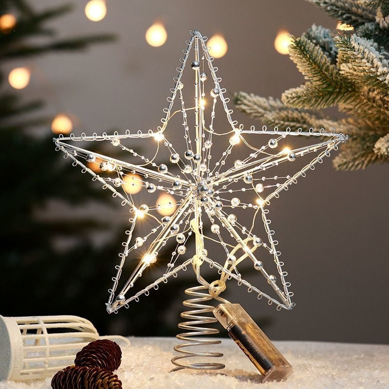 Weihnachtsbaum-Spitze Stern mit LED-Lichterkette