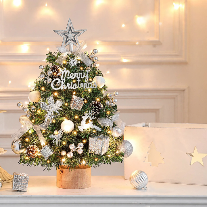 Dekorativer Tisch-Weihnachtsbaum mit Holzständer