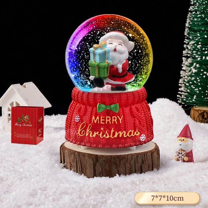 Weihnachtliche Schneekugel mit Spieluhr und Kutschen-Design