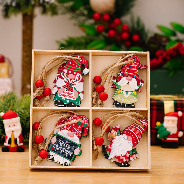 Dekorative Holz-Box mit Weihnachtsmotiven