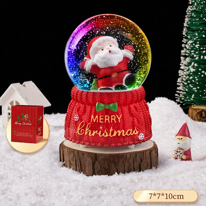 Weihnachtliche Schneekugel mit Spieluhr und Kutschen-Design