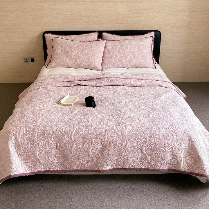 Baumwoll-Tagesdecke, gesteppt, mit Blumenmuster