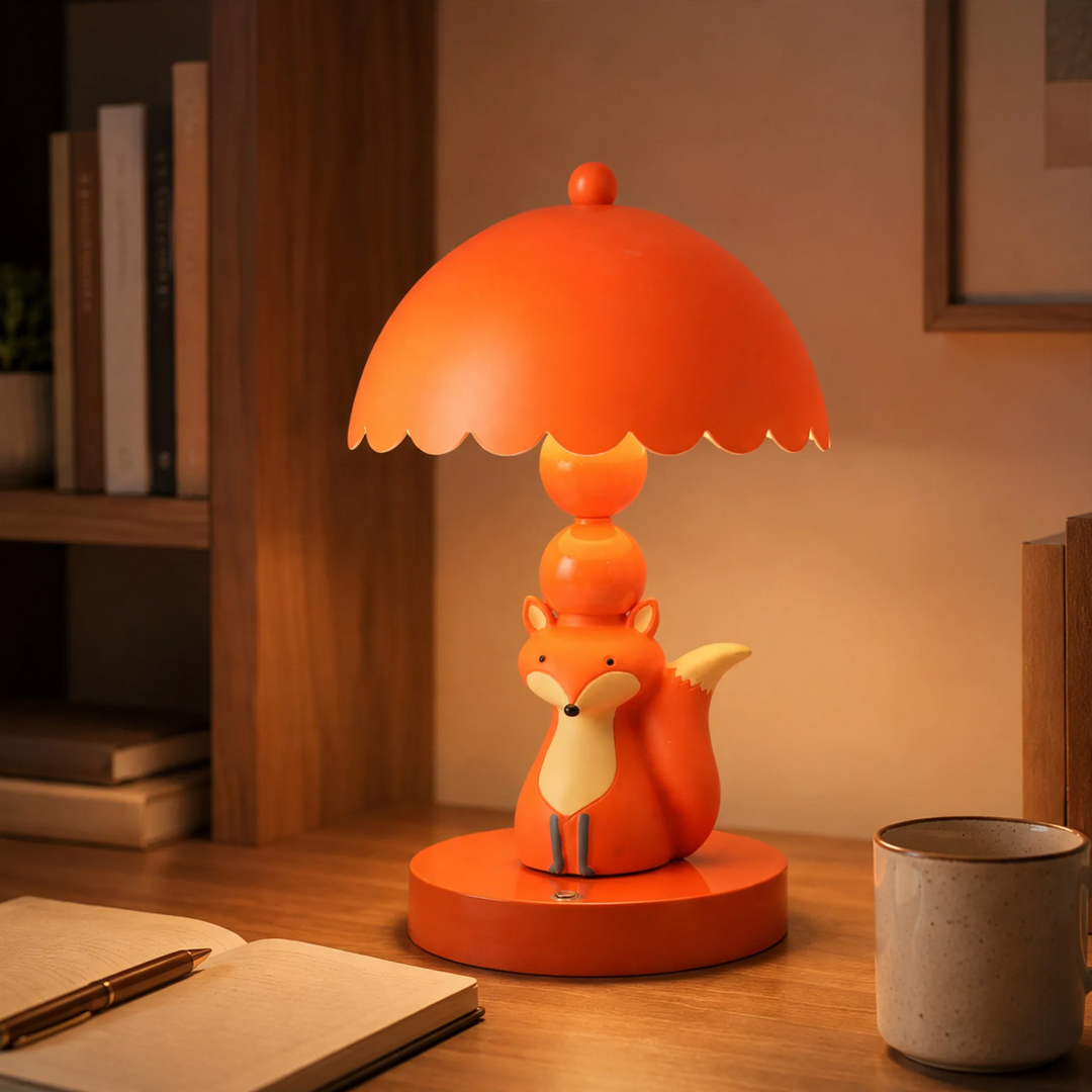 Cartoon-Fuchs-Tischlampe mit Farbwechsel