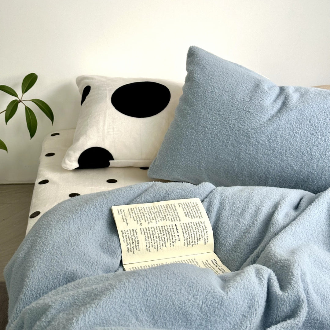 Milchfaser-Fleece Bettwäsche-Set, einfarbig, weich