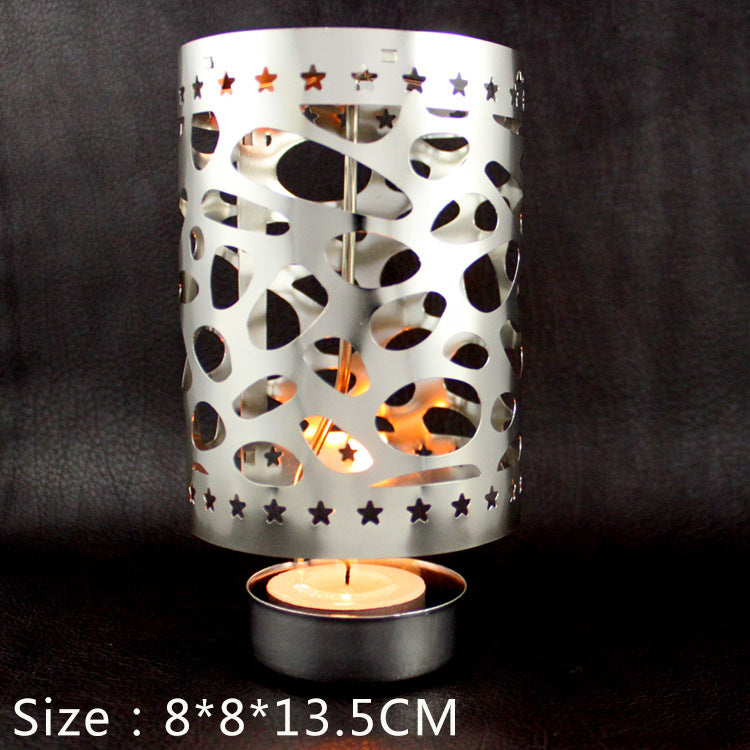 Rotierender Metall-Kerzenhalter, rund