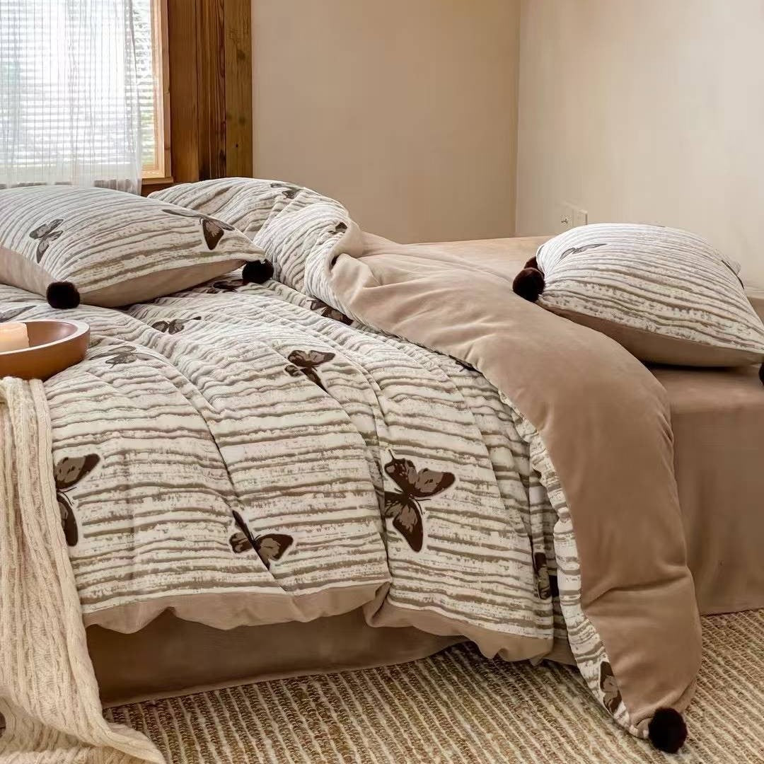 Milchfaser-Fleece Bettwäsche-Set, extra schwer, warm