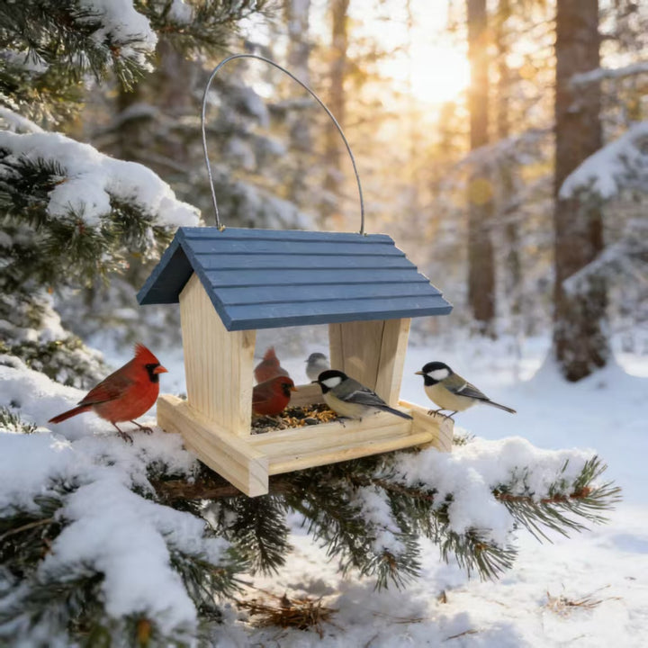 Dekoratives Vogelhaus aus Kiefernholz