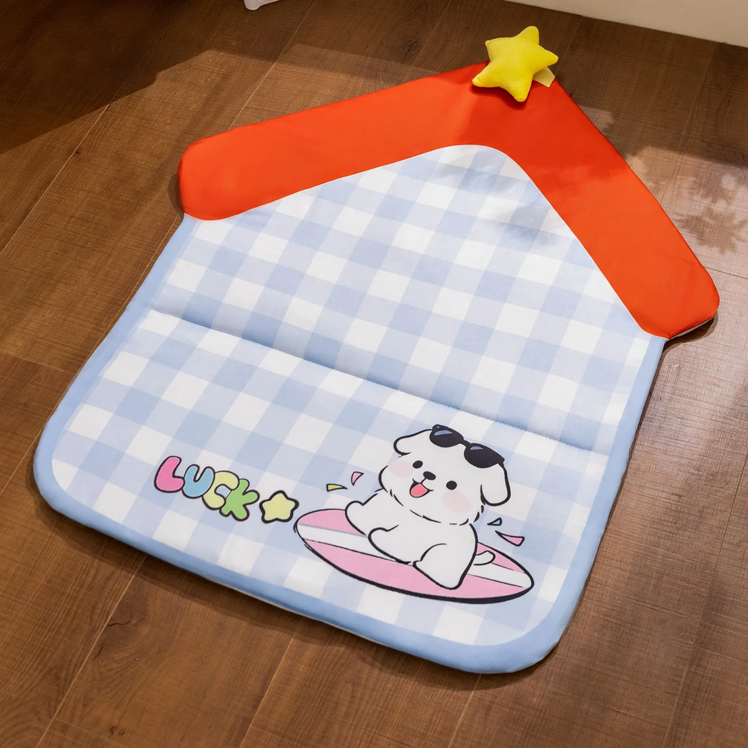 L-förmiges Haustier-Bett mit Nackenstütze