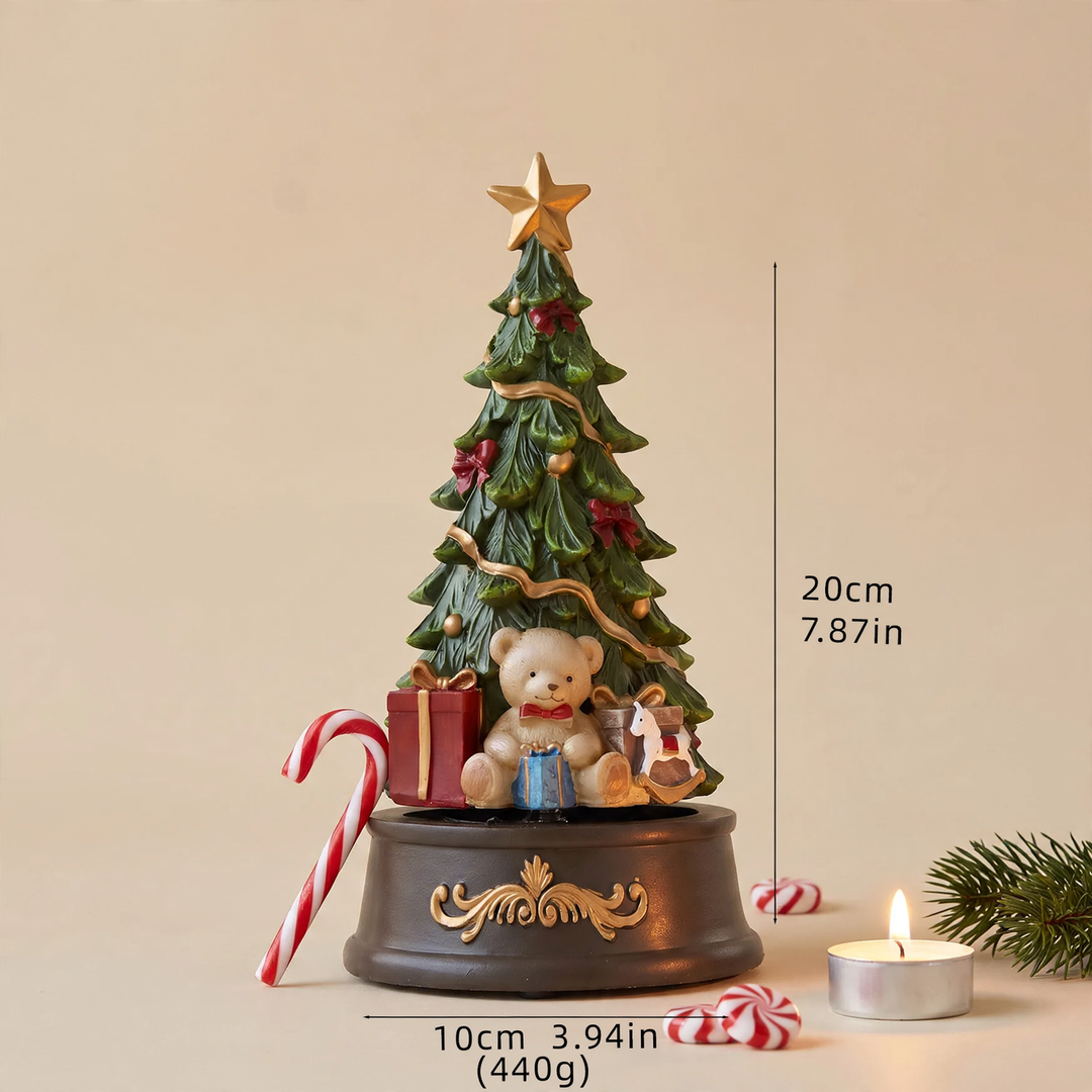 Dekorative Weihnachtsbaum-Spieluhr aus Harz