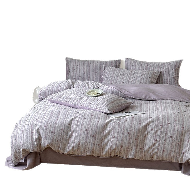 Luxuriöses Baumwoll-Bettwäsche-Set, Jacquard-Webung