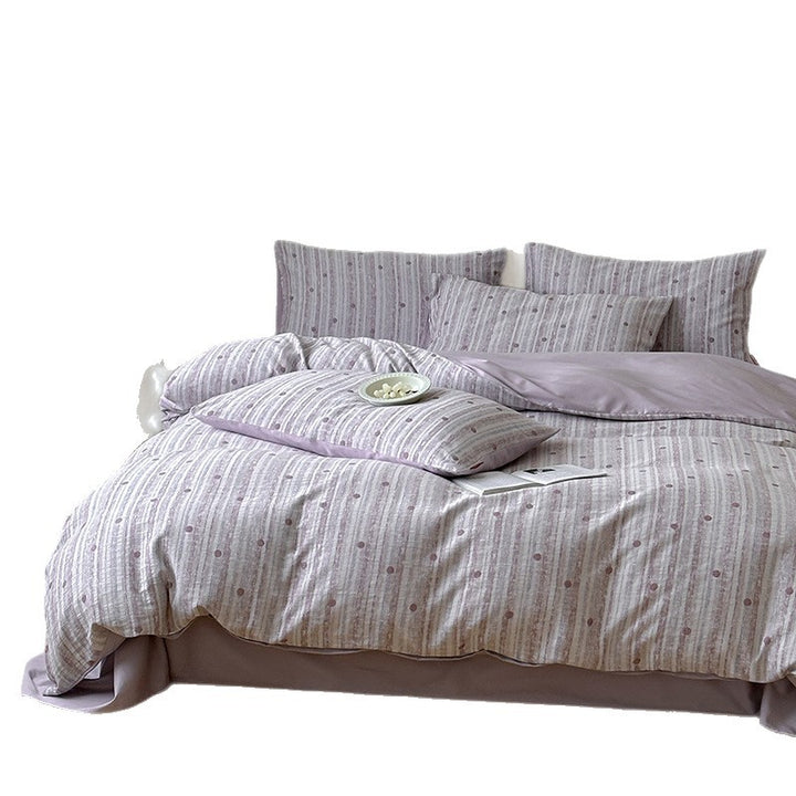 Luxuriöses Baumwoll-Bettwäsche-Set, Jacquard-Webung