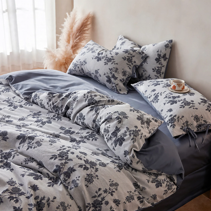 Baumwoll-Bettwäsche-Set, 4-teilig, Jacquard