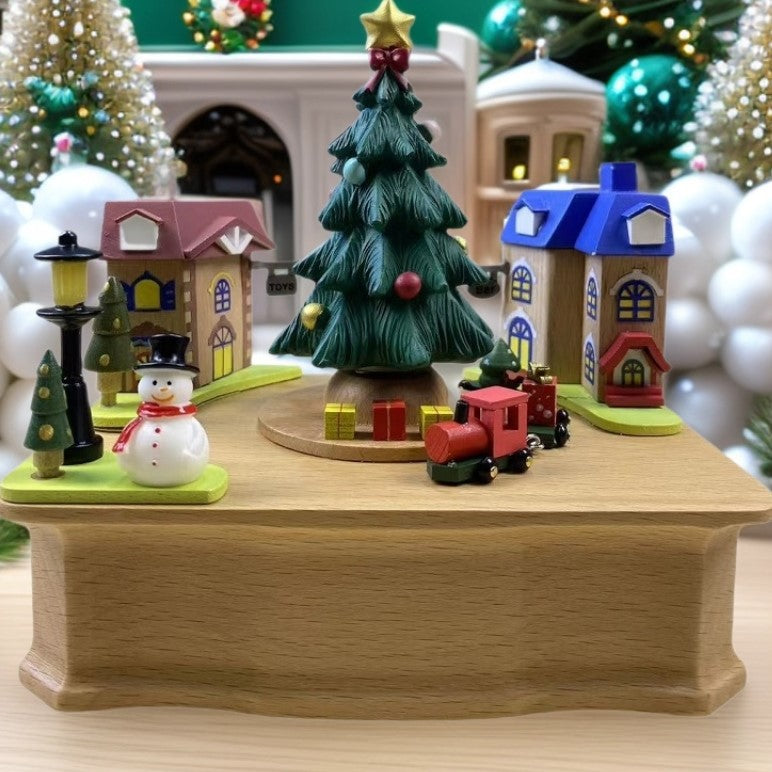Dekorative Weihnachts-Spieluhr aus Holz