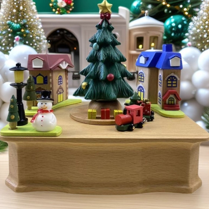 Dekorative Weihnachts-Spieluhr aus Holz