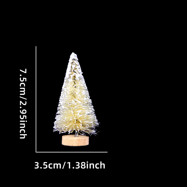 Mini-Weihnachtsbaum aus Holz und Sisal, beschneit
