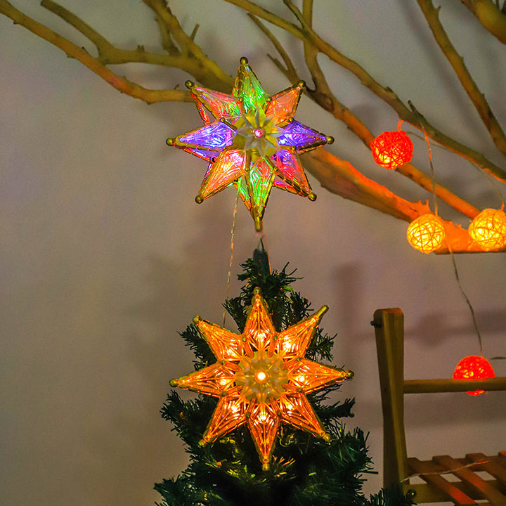 LED-Weihnachtsbaum-Spitze Stern oder Achtzackiger Stern