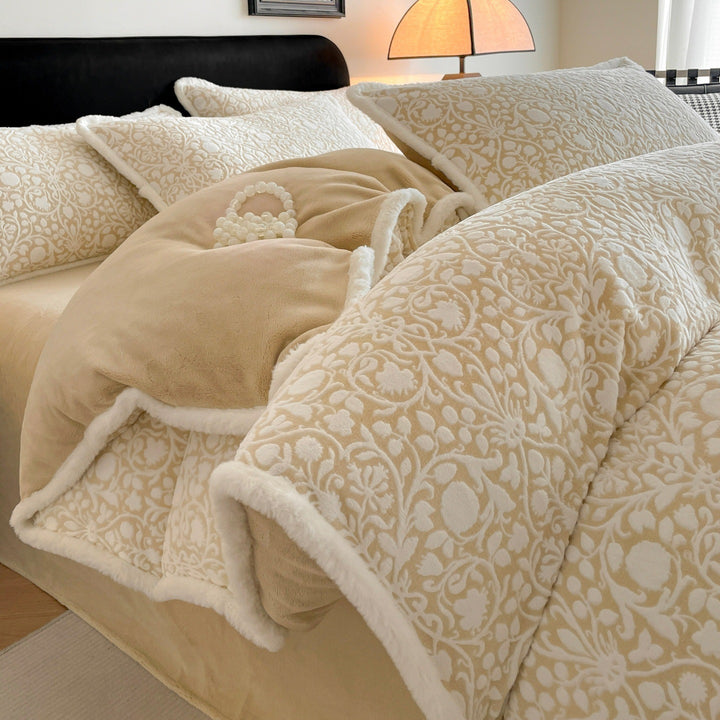 Milchfleece-Bettwäsche-Set, unifarben, modern