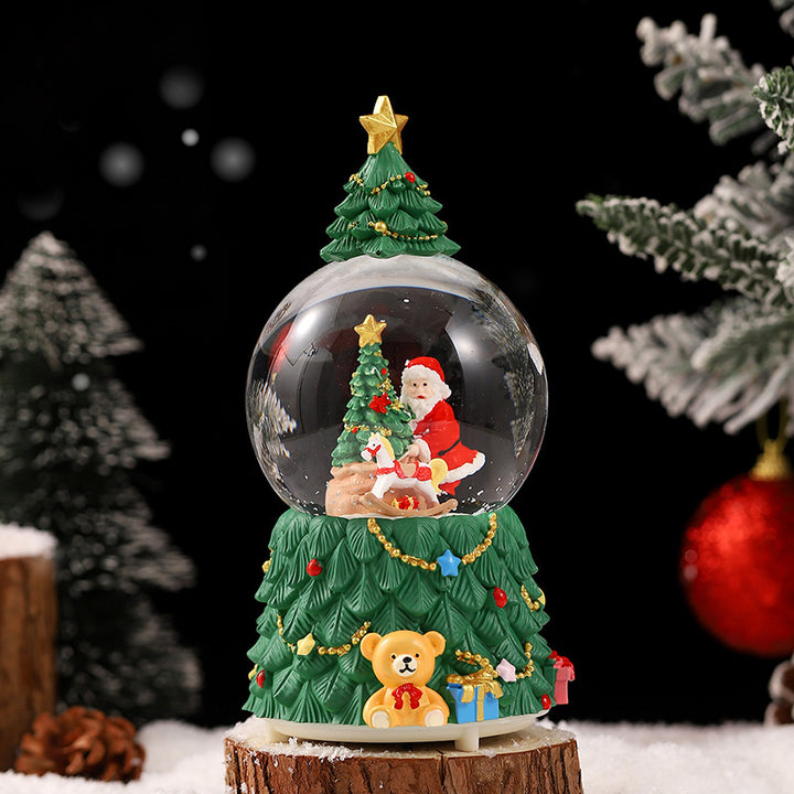 Weihnachtliche Schneekugel mit Musik und Licht