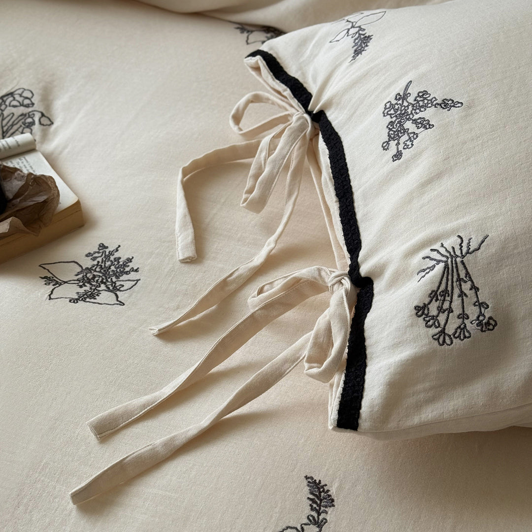 Baumwoll-Bettwäsche mit Knitterstruktur, 4-teilig