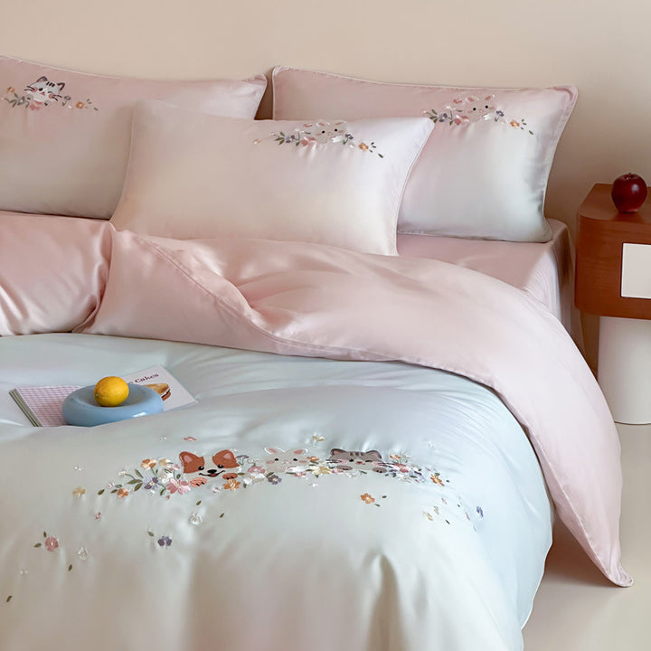 Tencel-Bettwäsche-Set mit Stickerei
