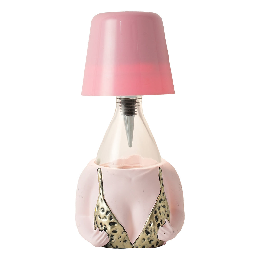 Tischlampe Flasche, Leopardenmuster, ABS
