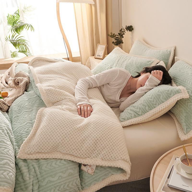 Flauschige Flanell-Wohndecke, einfarbig, für alle Jahreszeiten