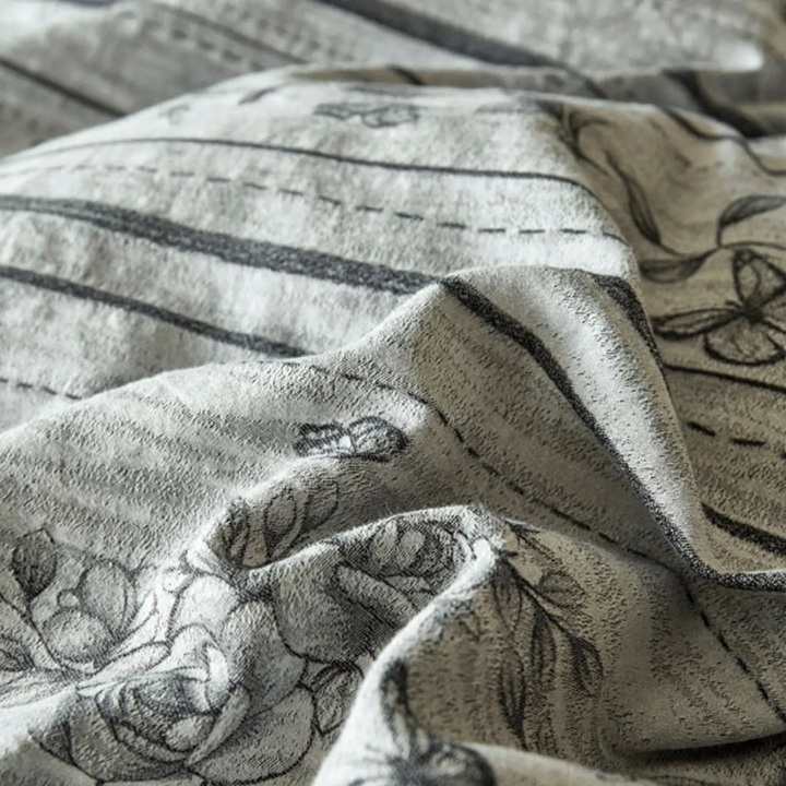 Vollbaumwoll-Bettwäsche-Set, 4-teilig, Vintage-Stil