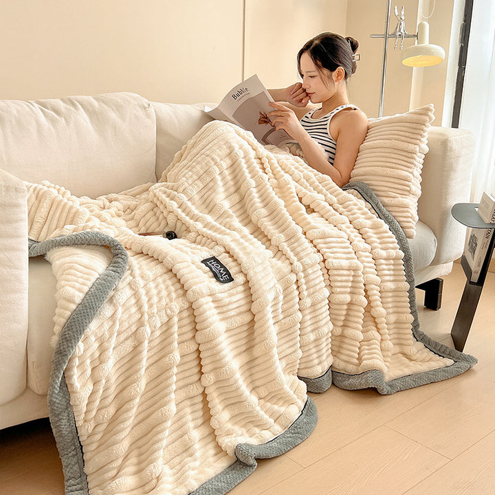 Doppelseitige Fleece-Decke, leicht und warm