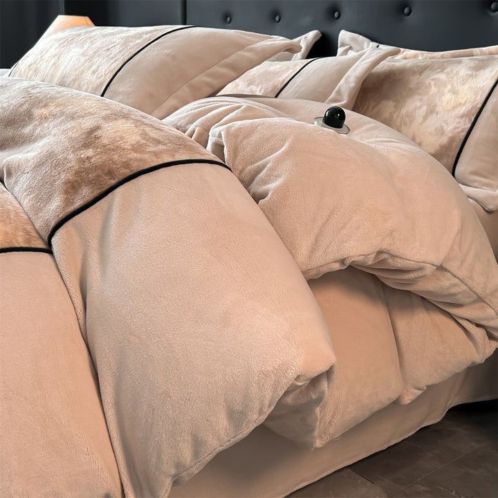 Milchfaser-Fleece Bettwäsche-Set, französischer Luxus-Stil